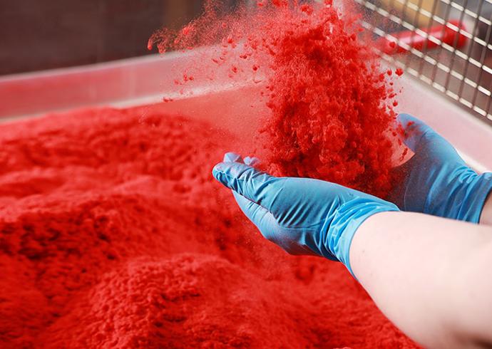 Flocking of foam parts