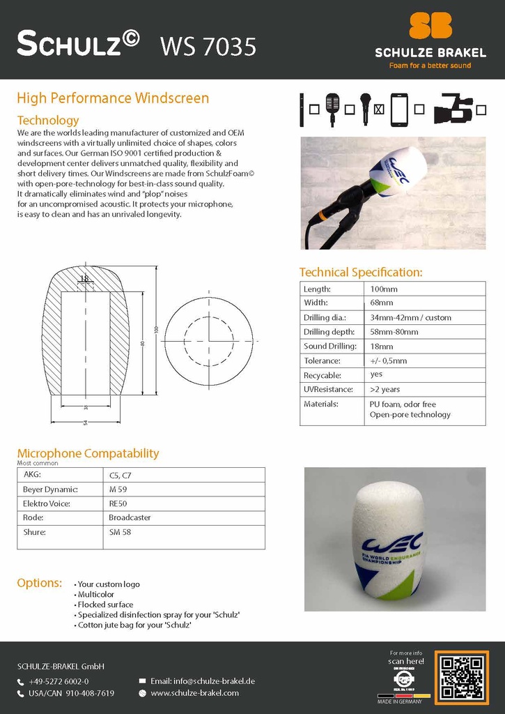 Windschutz für Handmikrofon WS 7033ö3