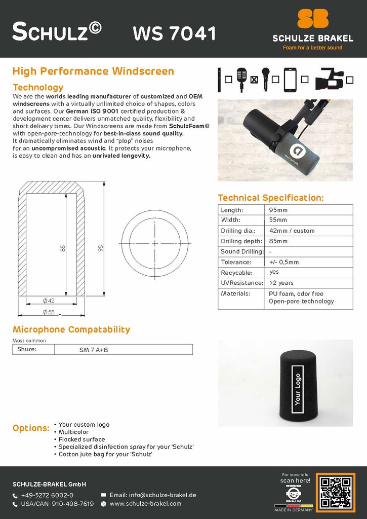 Bonnette Personnalisée micro SM7 Shure - SL Technologie