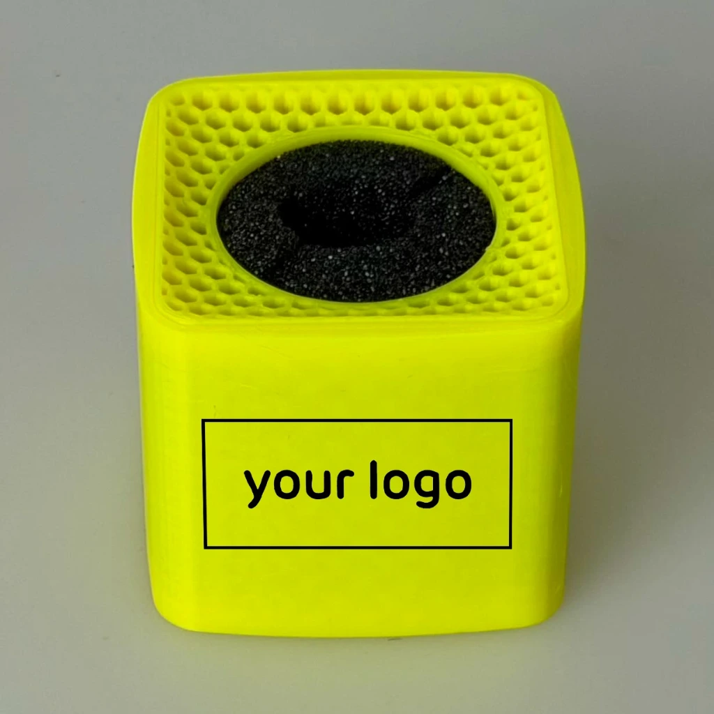 Premium Vierkante microfoonflag met bedrukking 63 x 63 mm (Yellow)