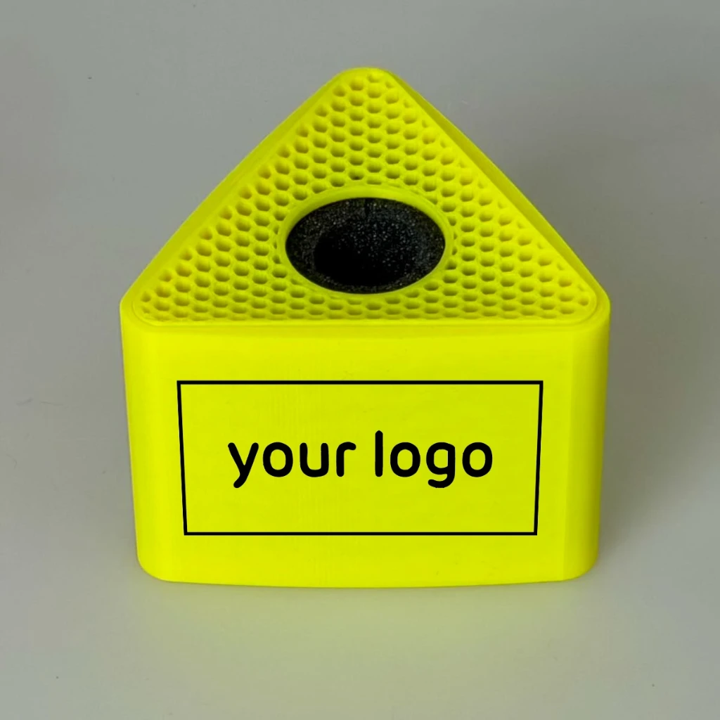 Premium Senderkennung für Mikrofone mit Aufdruck. 89 x 63 mm (Yellow)