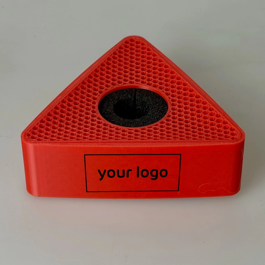 Premium dreieckige Senderkennung für Mikrofone mit Aufdruck. 114 x 38 mm (Yellow)