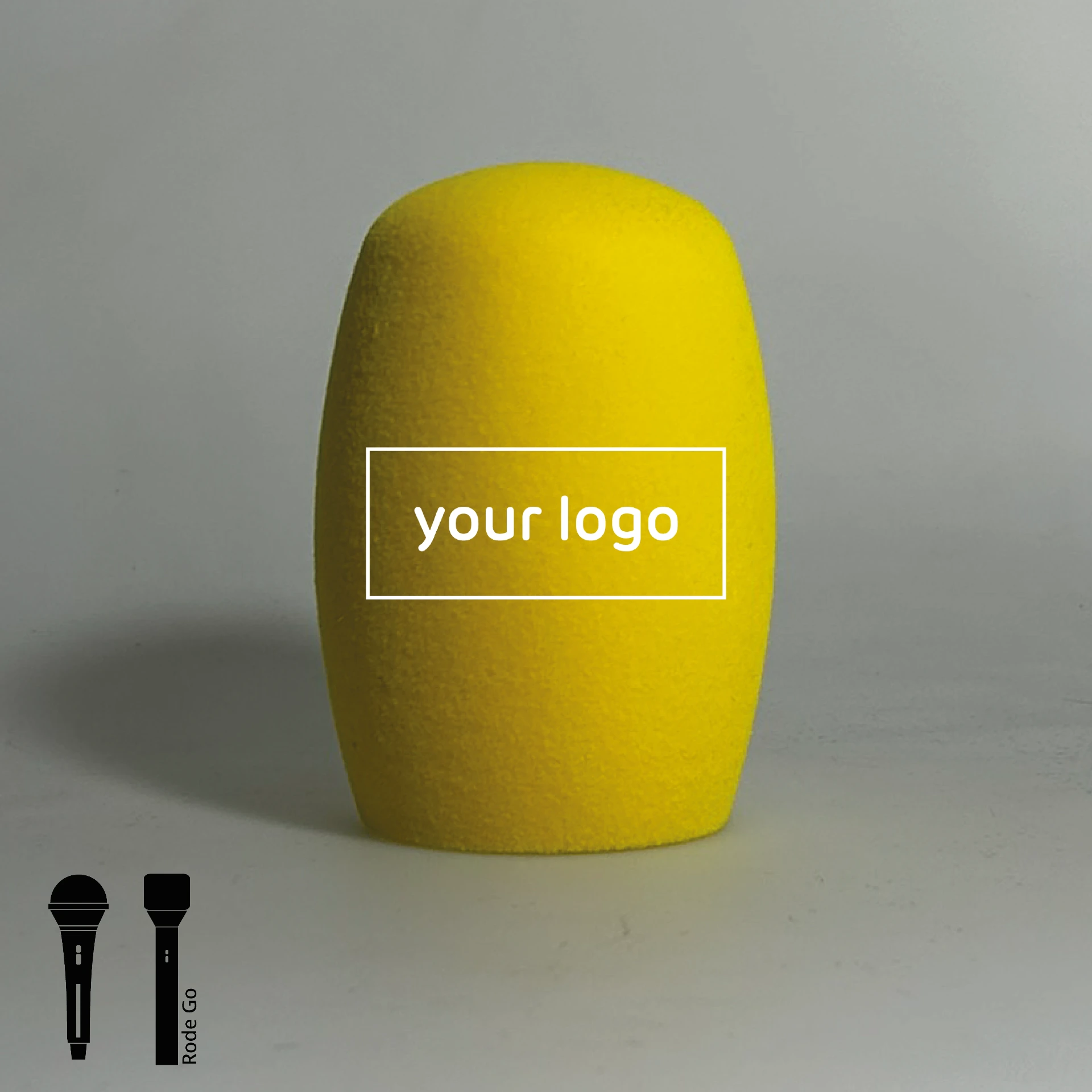 Premium ronde plopkap met logo’s – voor handmicrofoons (Yellow)