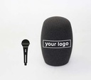 فلتر و غطاء ميكروفون اسفنجي دائري فاخر مع شعارات – للميكروفونات المحمولة باليد