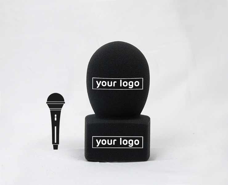 Premium ronde plopkap met logo’s – voor handmicrofoons