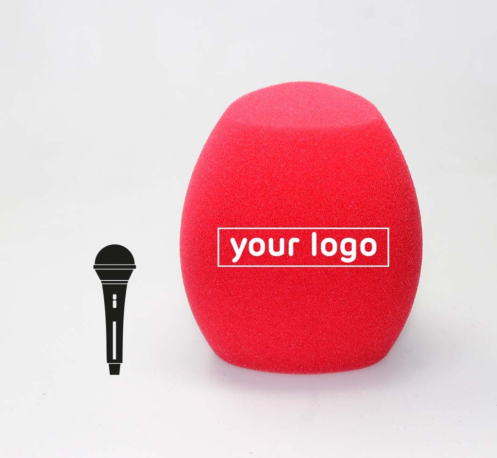 Premium dreieckiger Windschutz mit Logos – für Handmikrofone (Yellow)