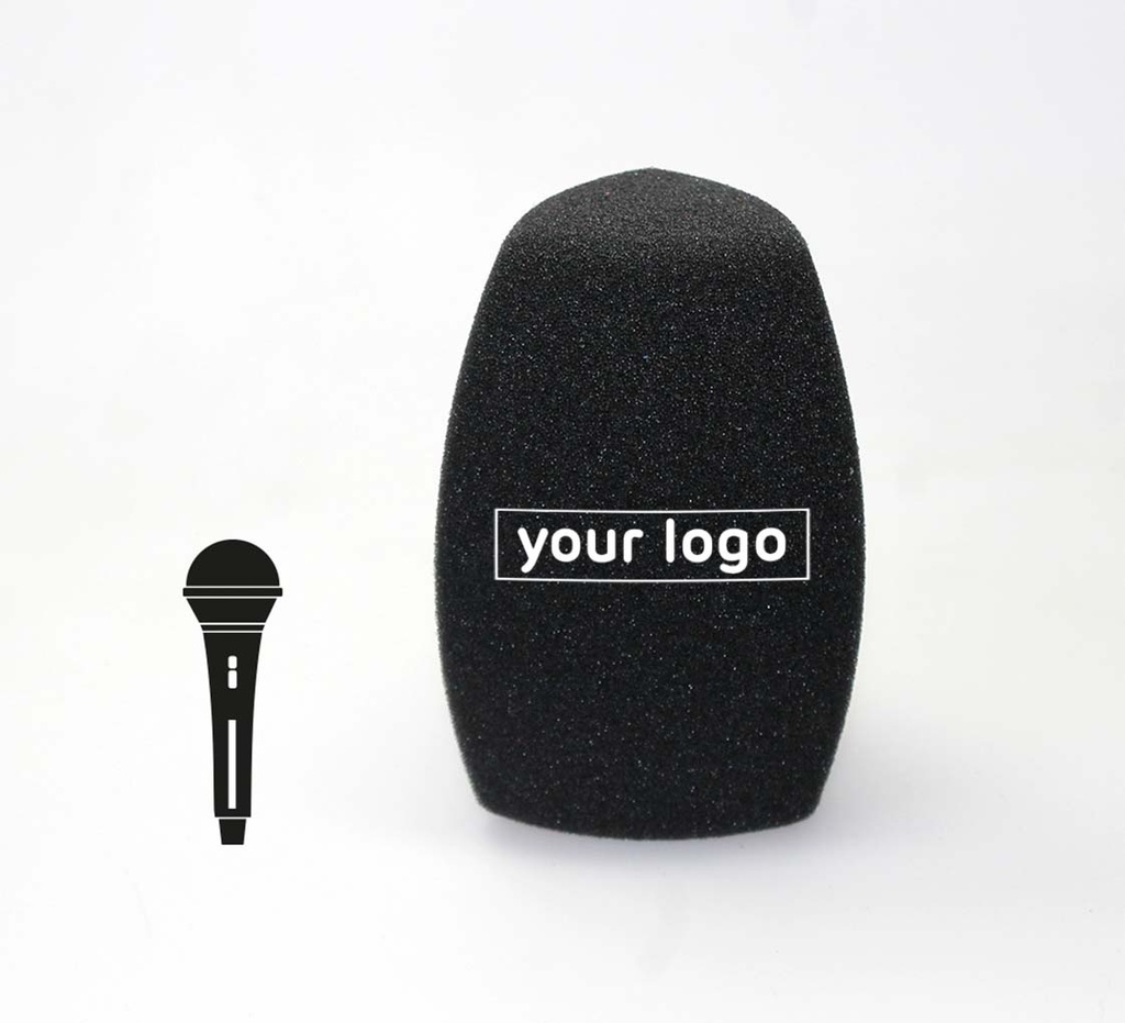Premium driehoekige plopkap met logo – voor handmicrofoons