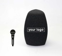 Premium driehoekige plopkap met logo – voor handmicrofoons