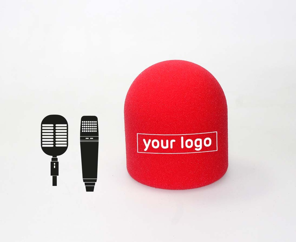 Premium runder Windschutz mit Logos – für Studiomikrofone (Yellow)