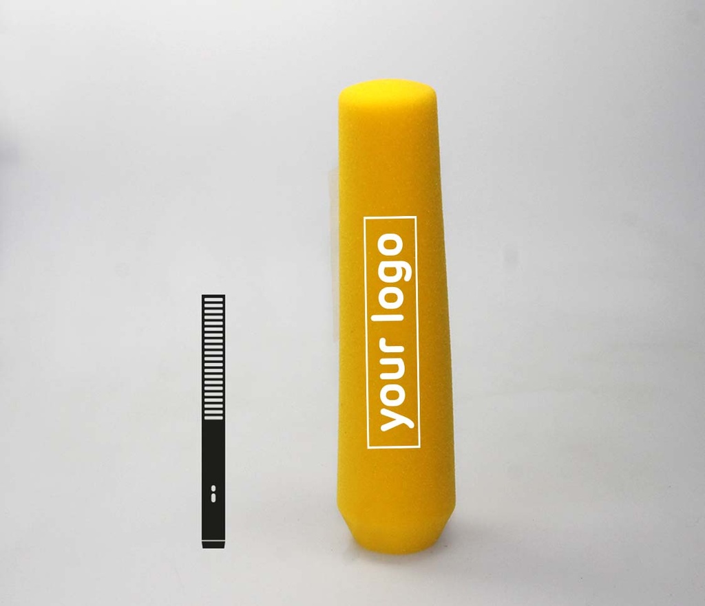 Premium Round slim Windscreen with logos - for directional microphone (Yellow)