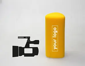 Premium driehoekige plopkap met logo’s – voor cameramicrofoon