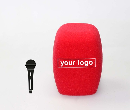 Premium Vierseitiger Windschutz mit Logos – für Handmikrofone